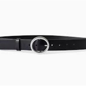 Babaton Black Belt with Silver Round Buckle